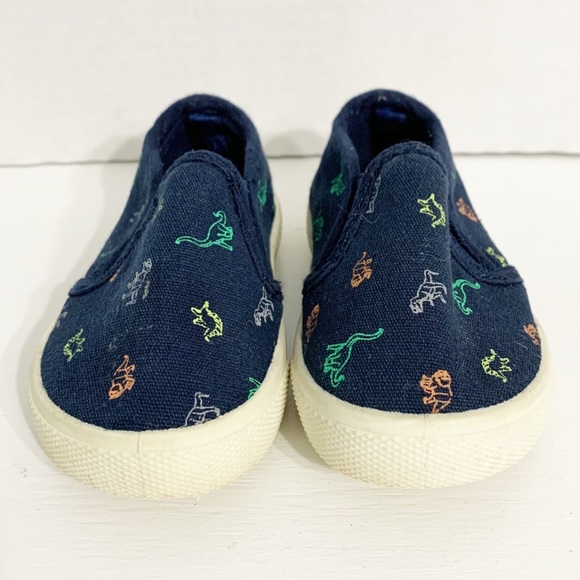 Carter’s Damon Allover Dinosaur Print Casual Canvas Slip-on Sneakers Skate Shoe - Picture 6 of 8